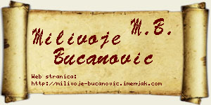 Milivoje Bučanović vizit kartica